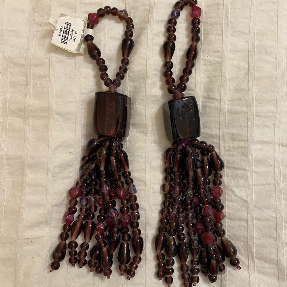 Purple glass bead tassels